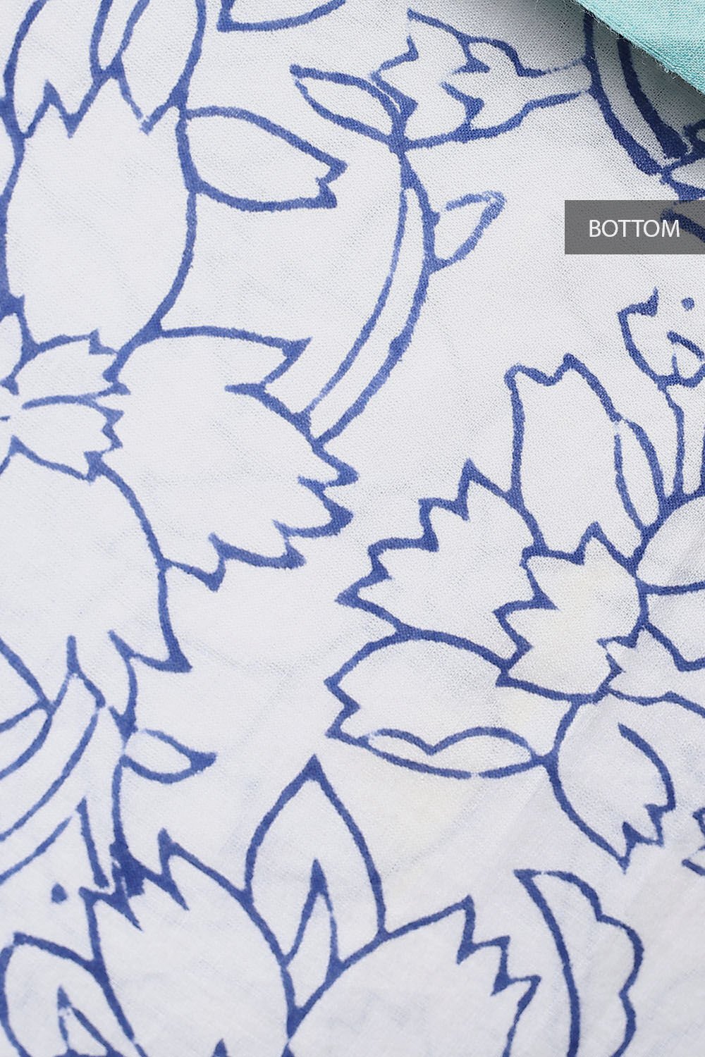 Blue Cotton Block Printed Unstitched Suit Set image number null