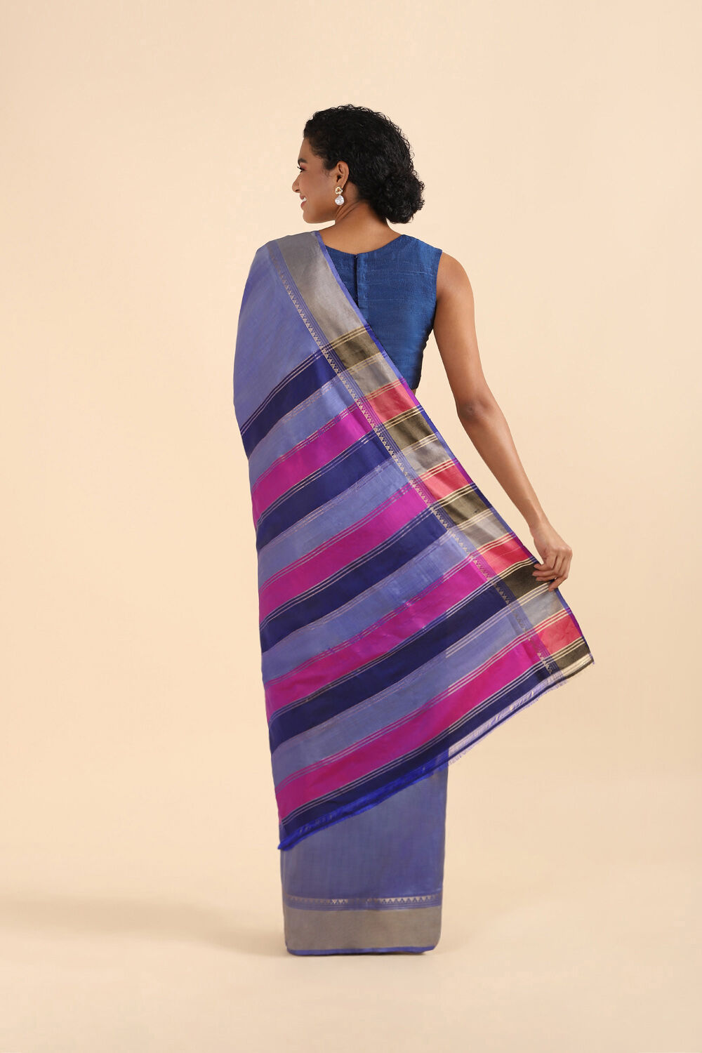 Grey Pure Silk Woven Saree image number null