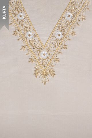 Off White Viscose Embroidered Unstitched Suit Set thumbnail image number null