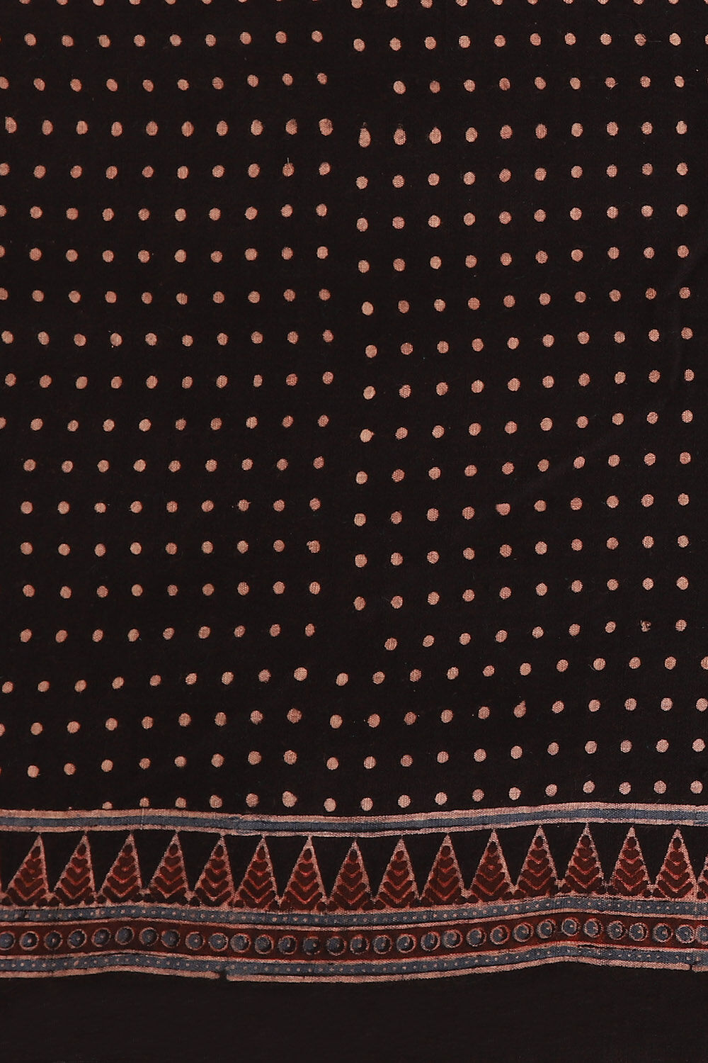 Black Pure Khadi Cotton Ajrakh Printed Saree image number null
