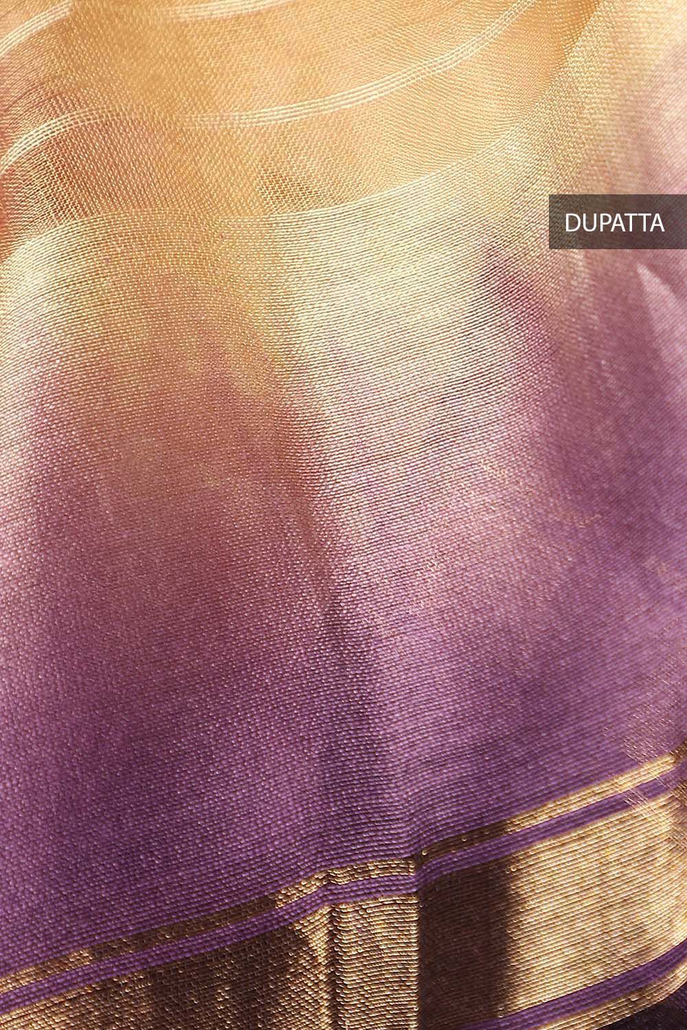 Purple Tussar Vanya Embroidered Unstitched Suit Set image number null