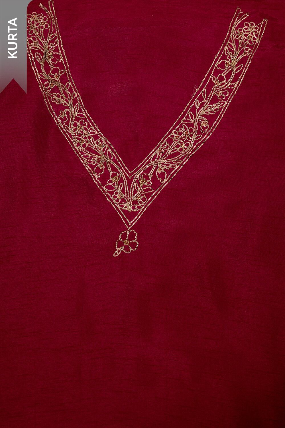 Dark Pink Pure Viscose Embroidered Unstitched Suit Set image number null
