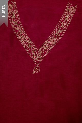 Dark Pink Pure Viscose Embroidered Unstitched Suit Set thumbnail image number null