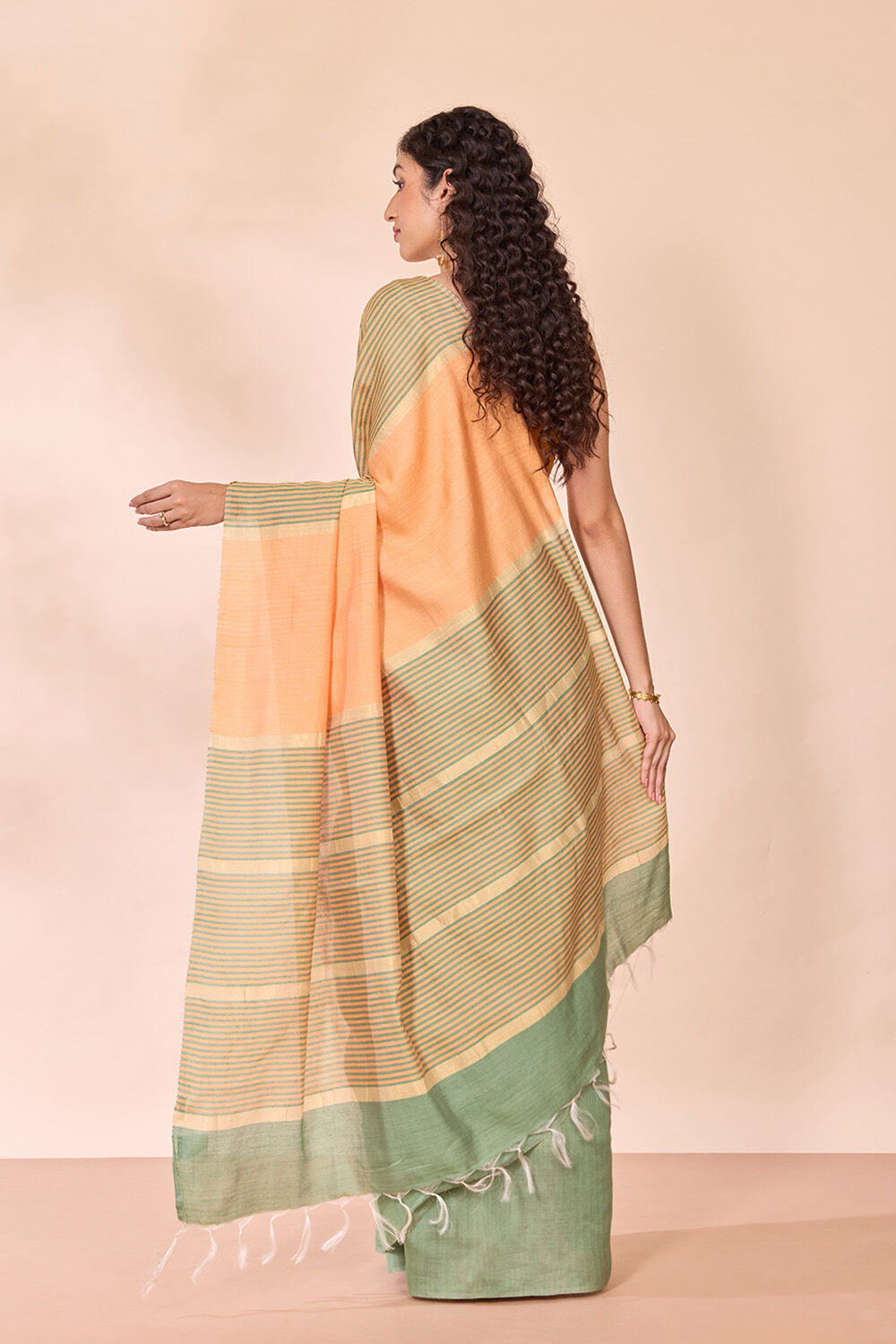 Green Bhagalpur Woven Silk Viscose Saree image number null