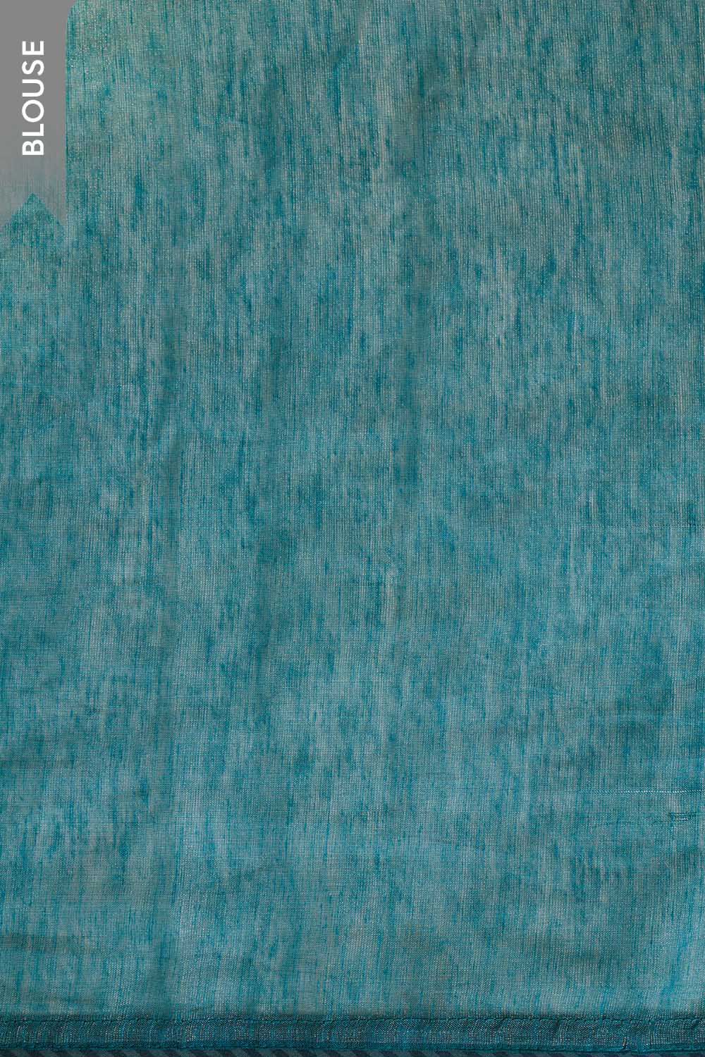 Blue Tissue Lyocell Linen Embroidered Saree image number null