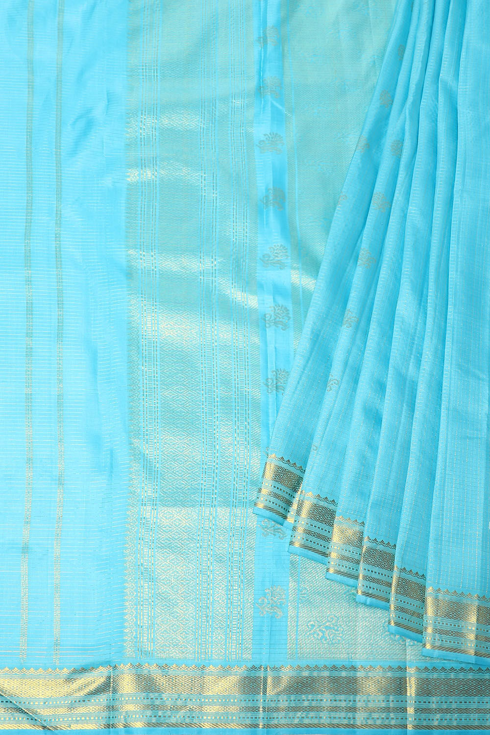 Light Blue Pure Silk Kanjivaram Saree image number null