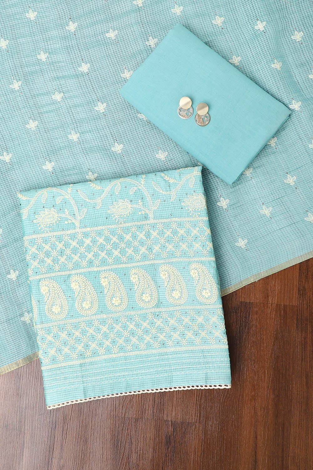 Light Blue Embroidery Bhagalpuri Suit image number null