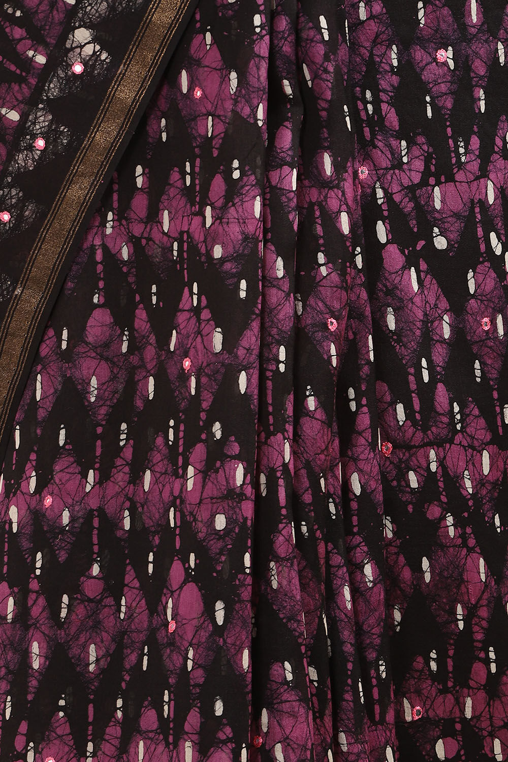 Purple Pure Silk Cotton Chanderi Saree image number null