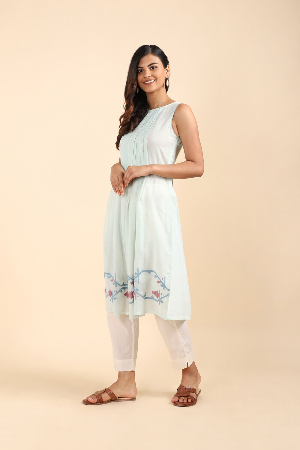 Light Blue Cotton Jamdani Kurta image number null