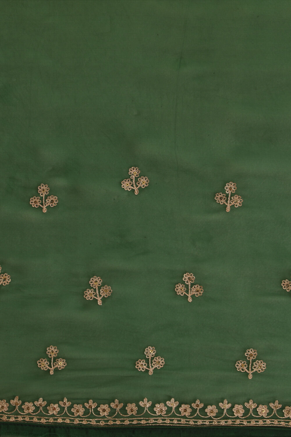 Green Viscose Organza Embroidery Saree image number null