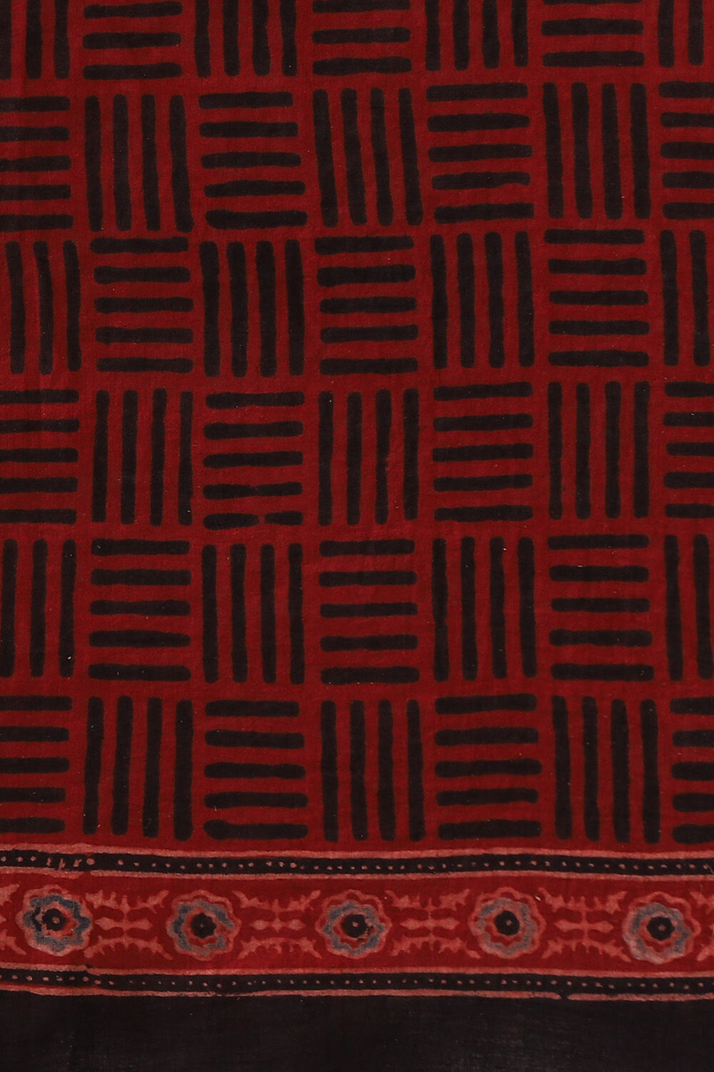 Red Pure Cotton Ajrakh Printed Saree image number null