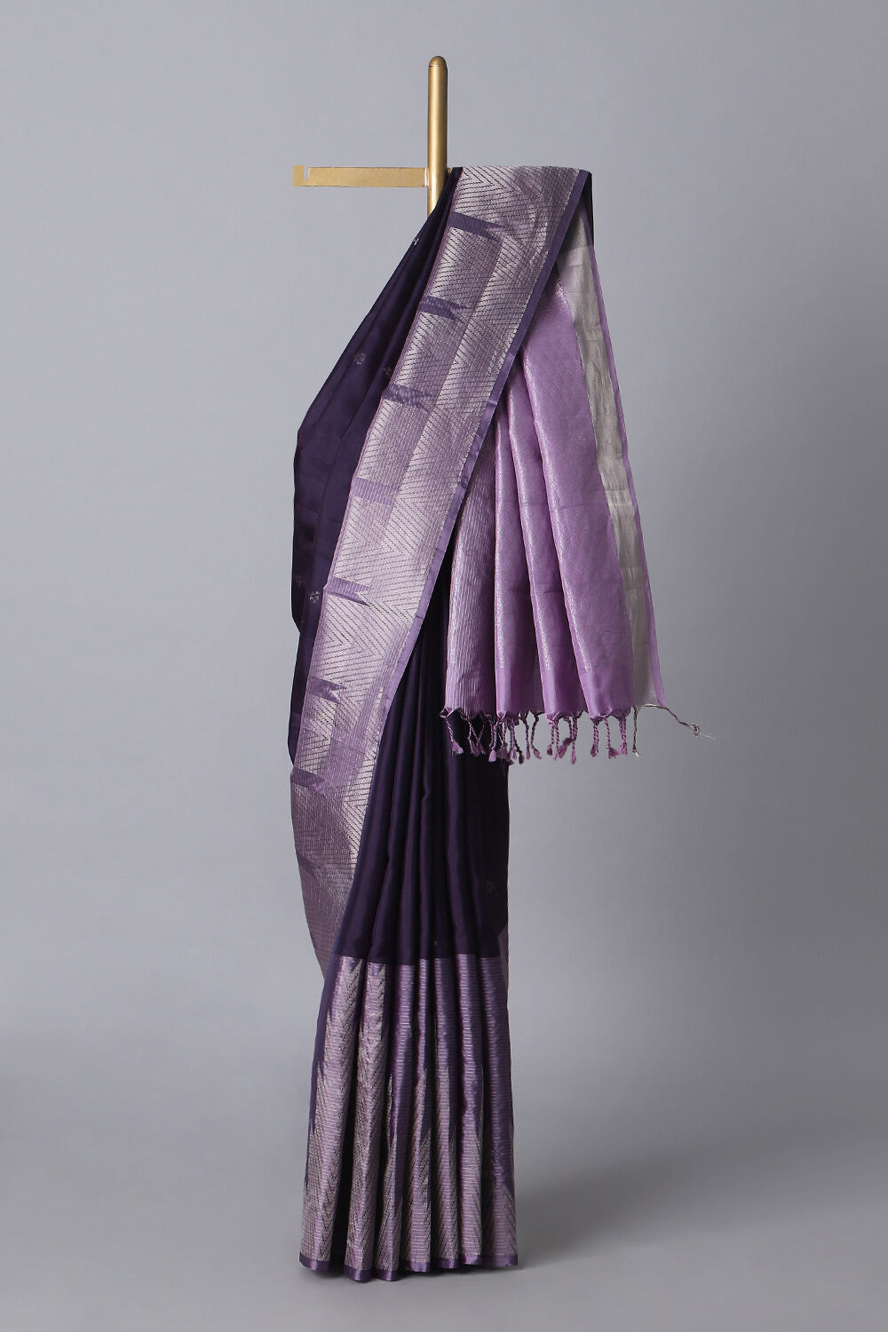 Dark Violet Pure Silk South Saree image number null