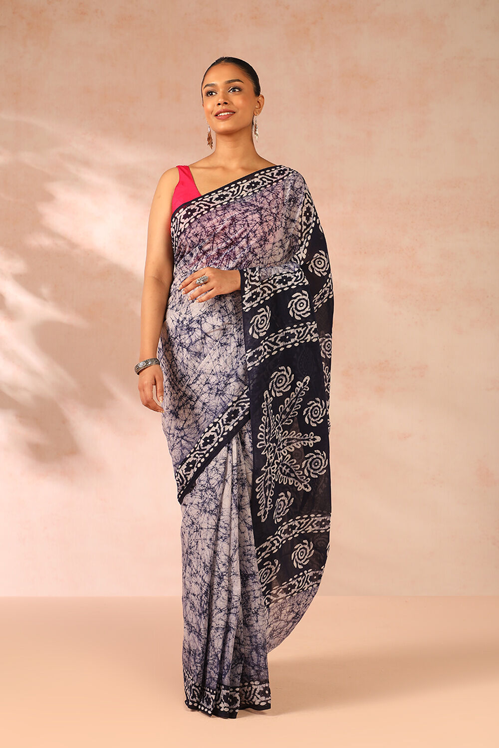 White Ujjain Pure Cotton Printed Saree image number null