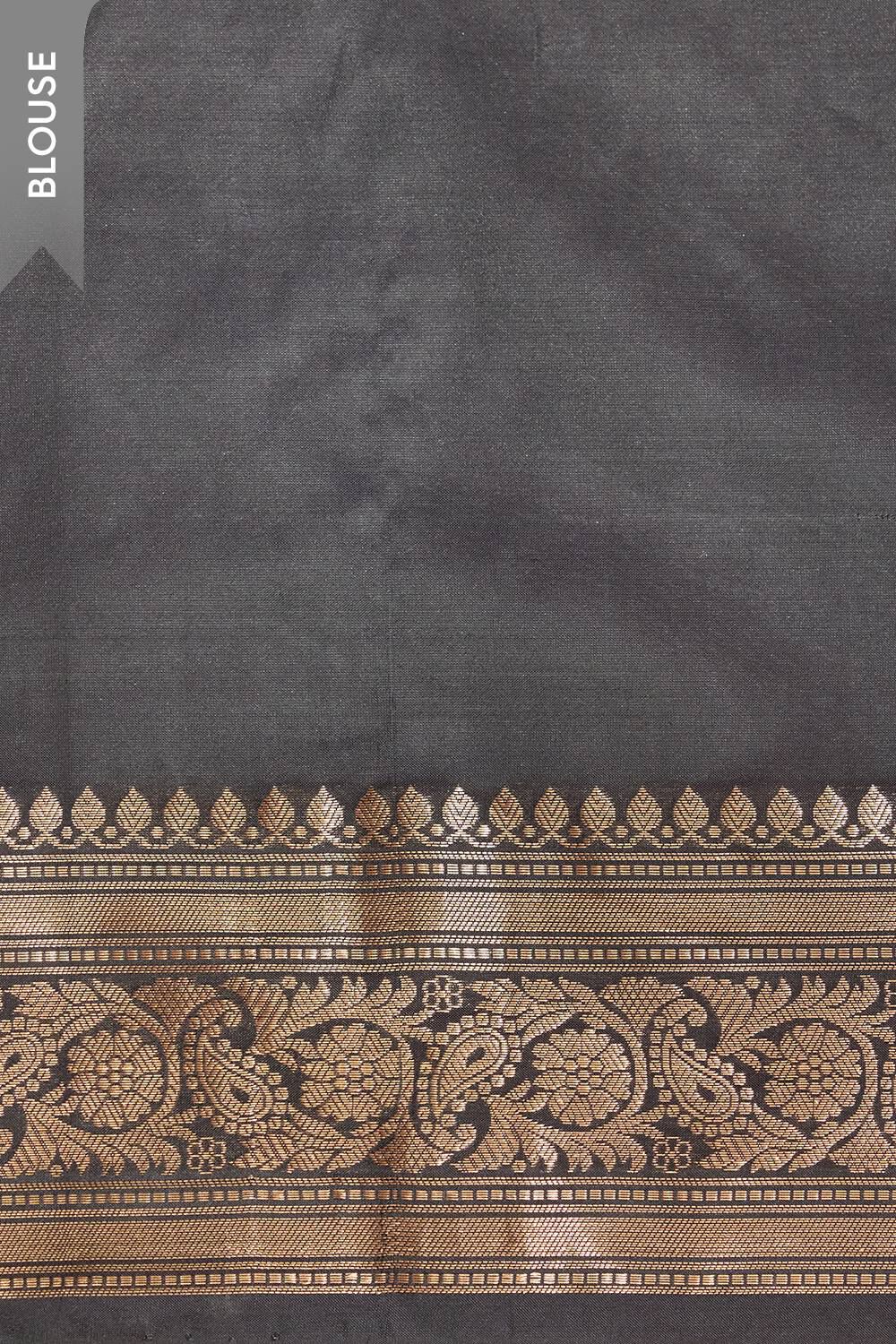 Dark Red Silk Viscose Cutwork Banaras Inspired Design Saree image number null