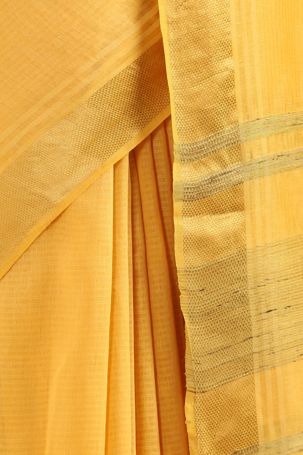 Yellow Pure Silk Linen Bhagalpuri Saree image number null