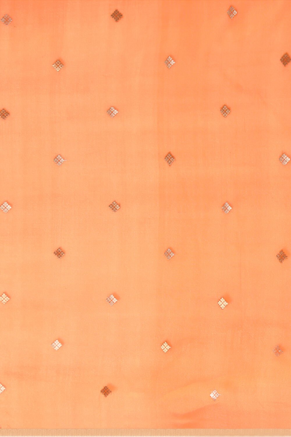 Orange Pure Silk Organza Kadwa Banarasi Saree image number null