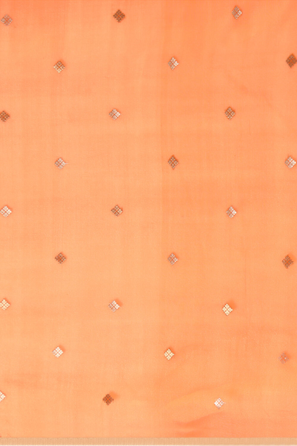 Orange Pure Silk Organza Kadwa Banarasi Saree image number null
