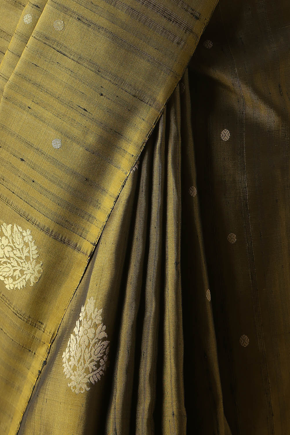 Dark Green Pure Silk South Saree image number null