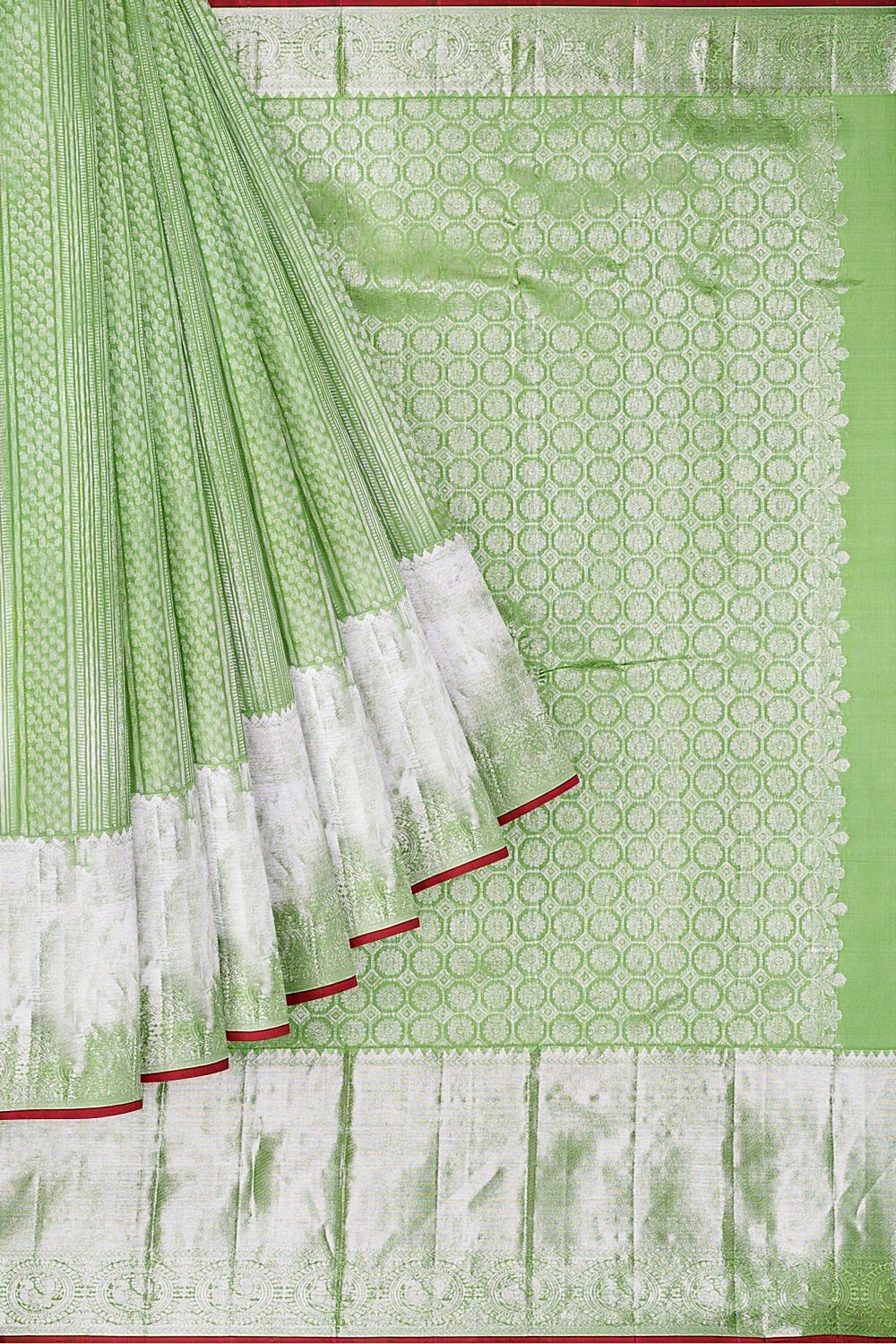 Light Green Pure Silk Kanjivaram Saree image number null