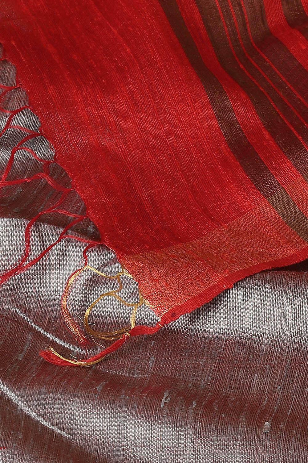 Light Red Pure Tussar Silk Bhagalpuri Saree image number null