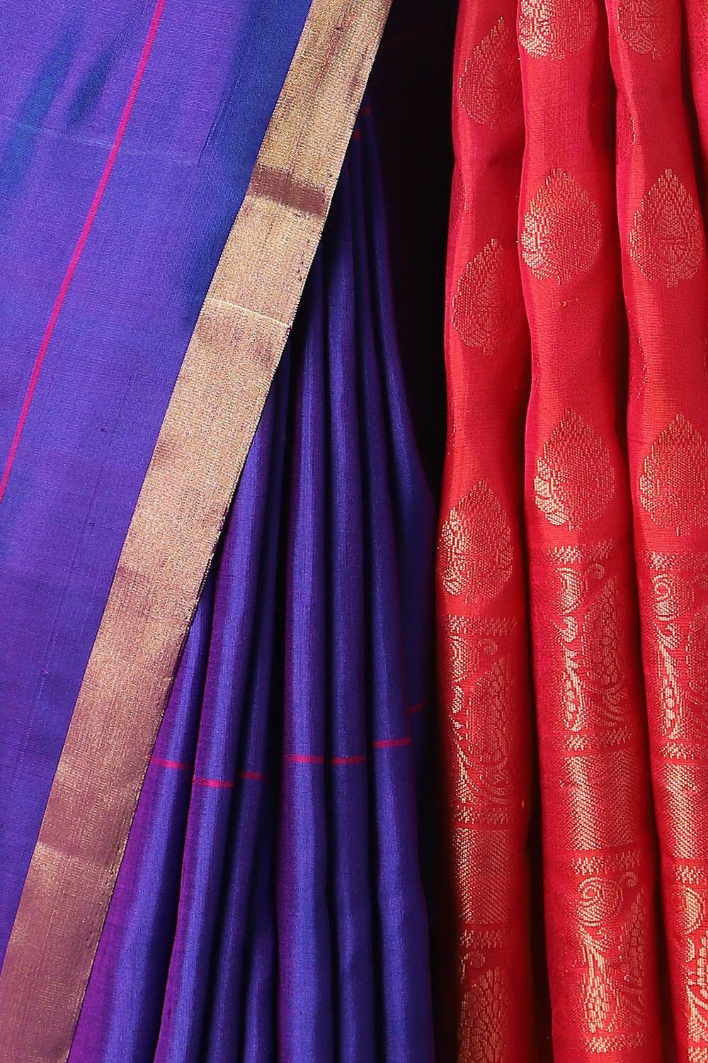 Blue Pure Silk South Saree image number null
