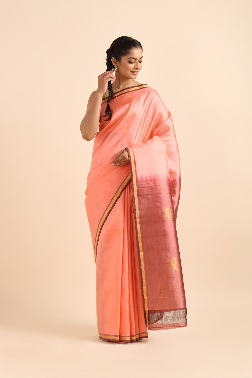 Light Pink Pure Silk Kanjivaram Saree image number null