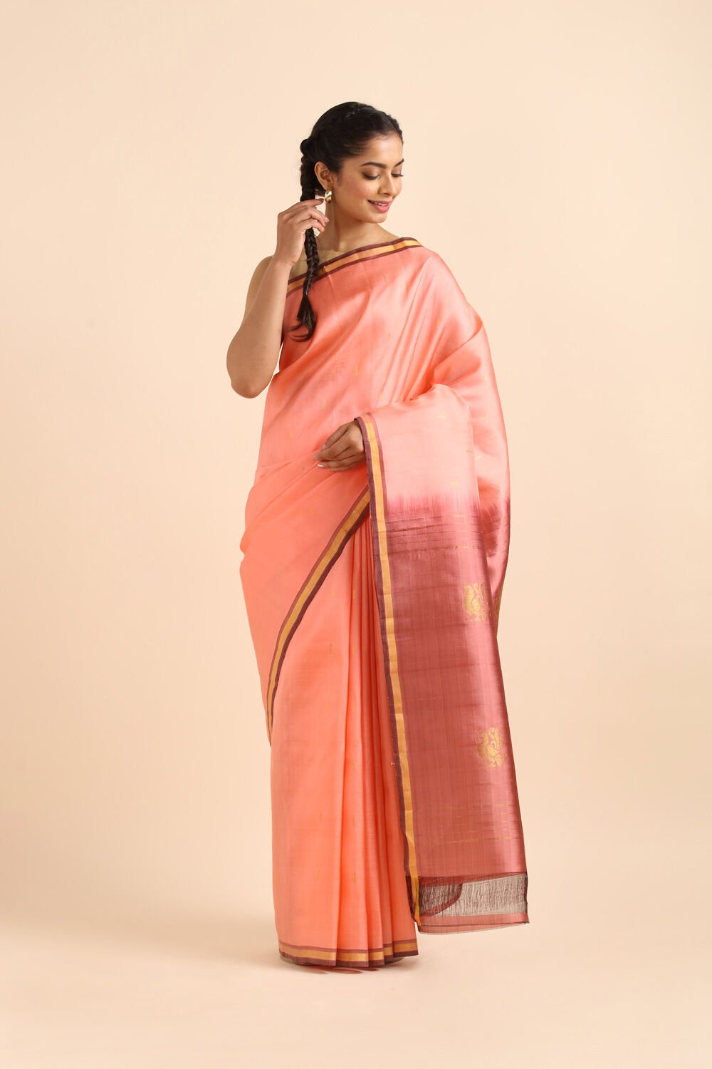 Light Pink Pure Silk Kanjivaram Saree image number null