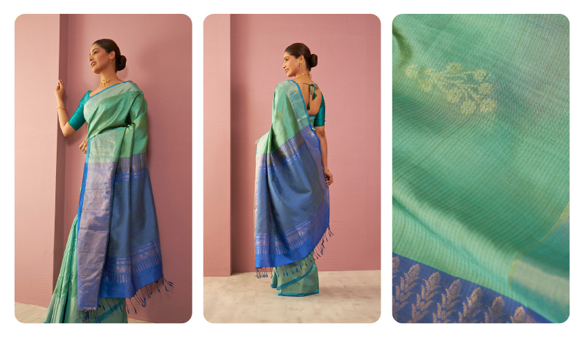 Dreamy Green Pure Silk Saree