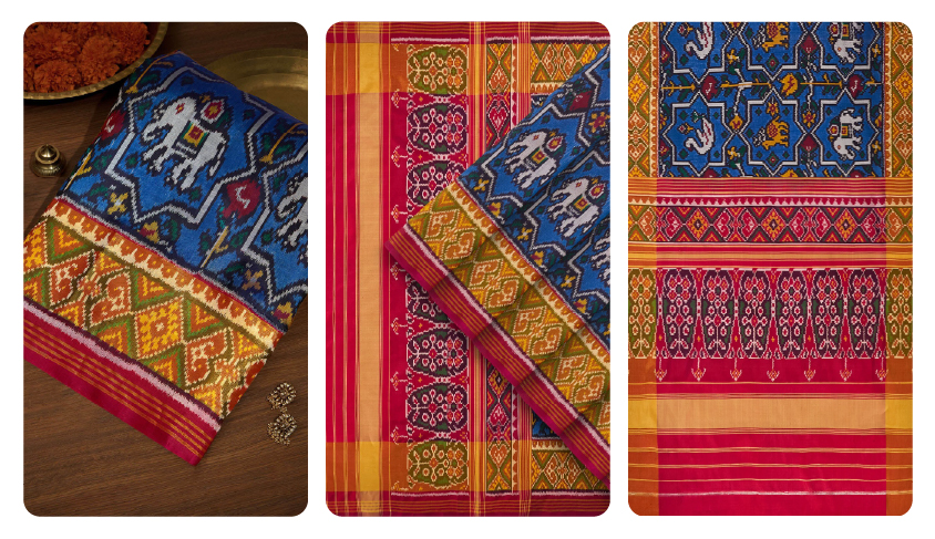 Rajkot Pure Silk Ikat Saree