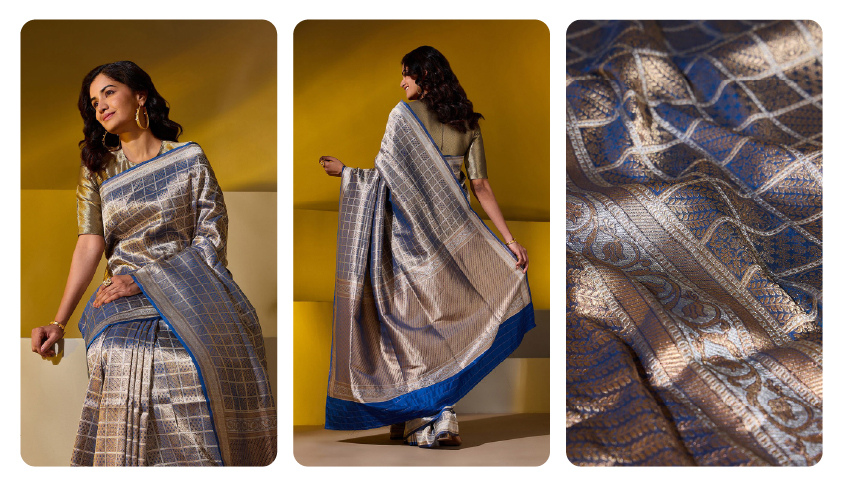 Silk Tissue Brocade Banarasi Saree
