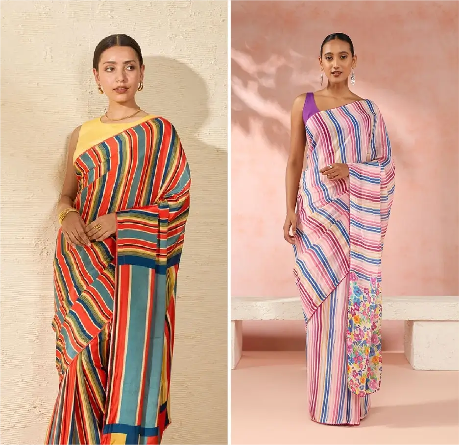 Stripe Printed Sarees