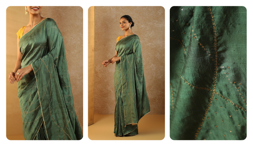 Beige Pure Silk Cotton Embroidered Saree