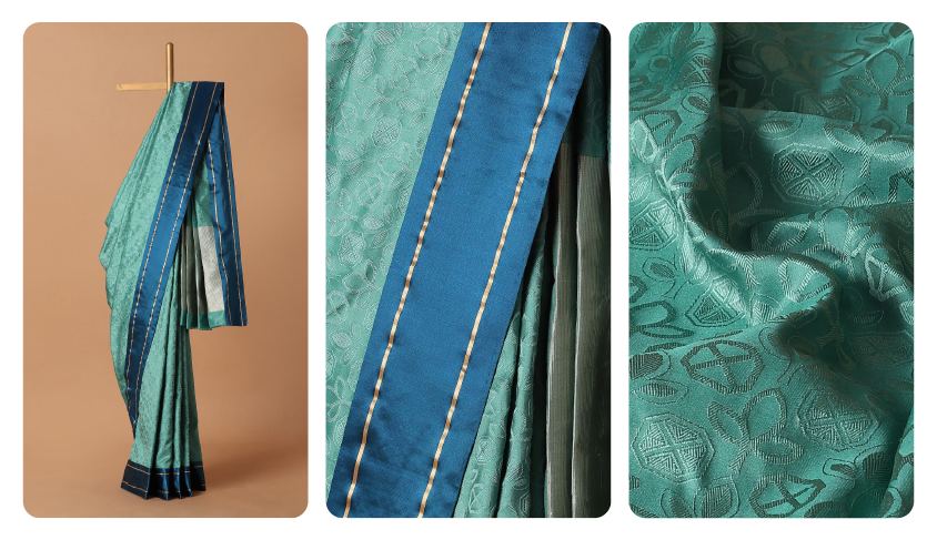 Blue Pure Silk Banarasi Tanchoi Saree 