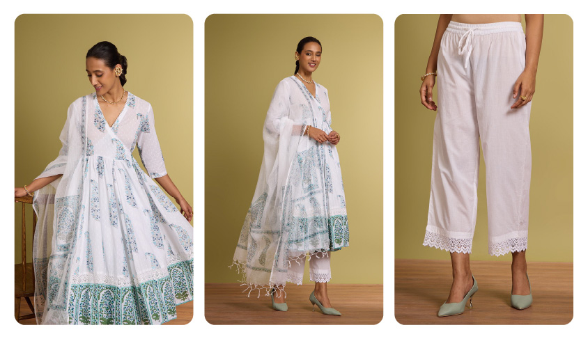 Pure Cotton Printed Sanganeri Kurta Set 