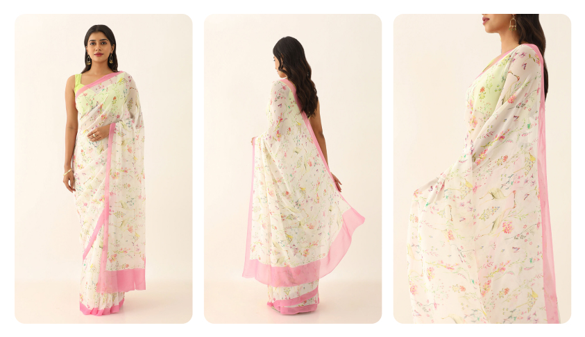 Viscose Chiffon Digital Printed Saree 