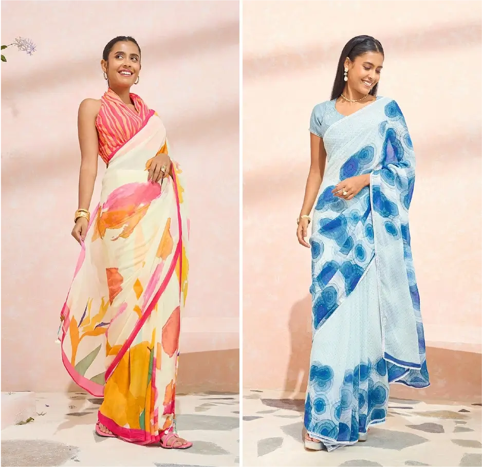 Georgette and Crepe Printed Sarees
