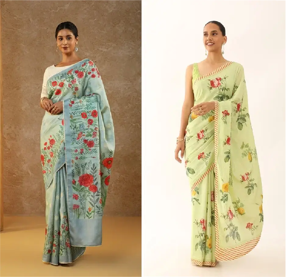 Floral Printed Sarees
