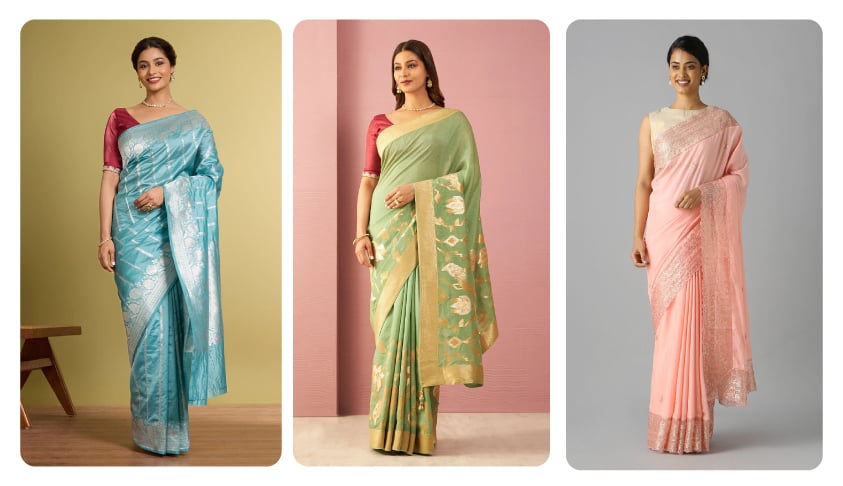 Pastel & Light Colour Sarees for Daytime Weddings