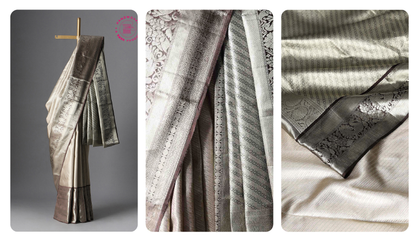 Brown Pure Silk Tissue Kanjivaram Saree