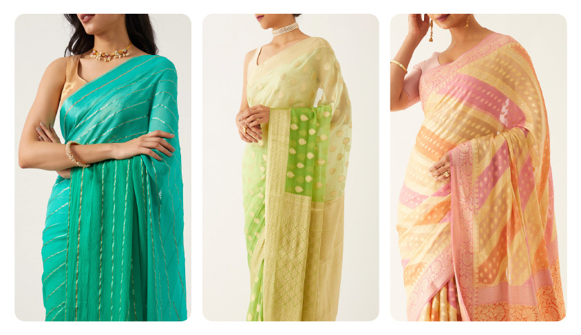Georgette and Chiffon Sarees: Flowy and Easy Drapes