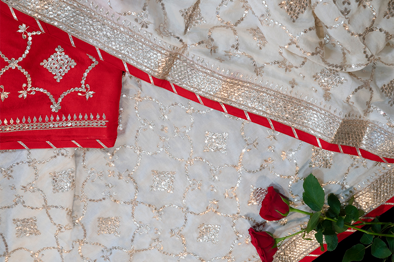 White Rajasthani Sarees By Taneira