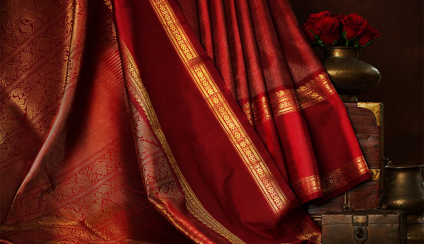 Red Silk South Indian Sarees By Taneira