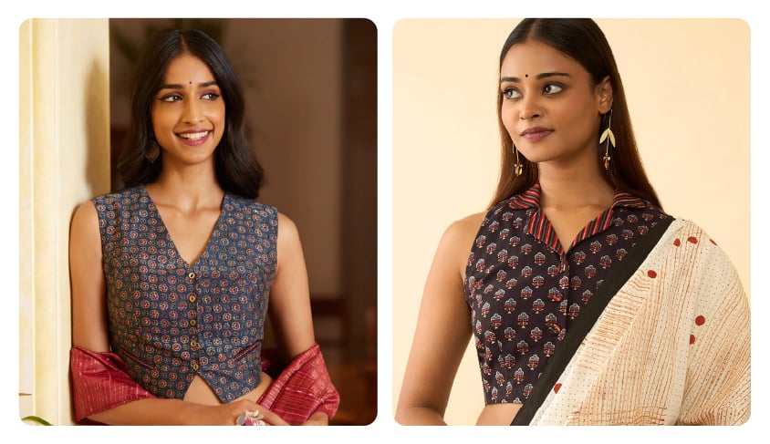 Ajrakh Sarees By Taneira