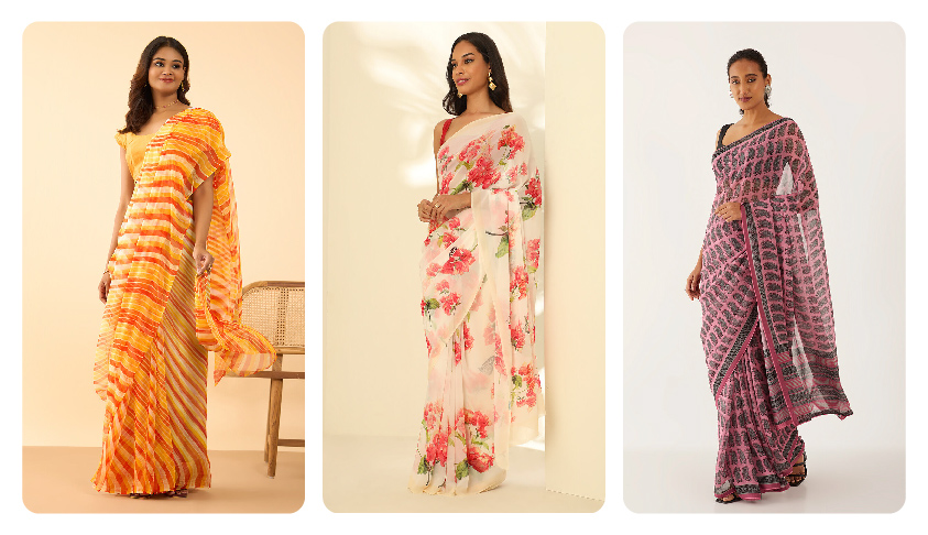 Georgette Sarees and How to Drape Them By Taneira