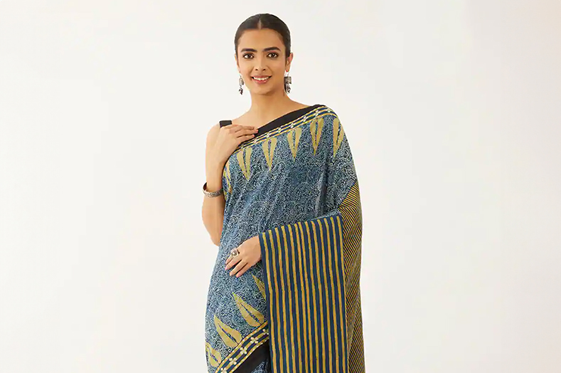the perfect Indigo Saree By Taneira