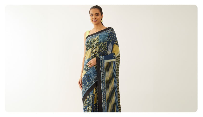 How Indigo Block Print Sarees Became a Fashion Trend - Taneira