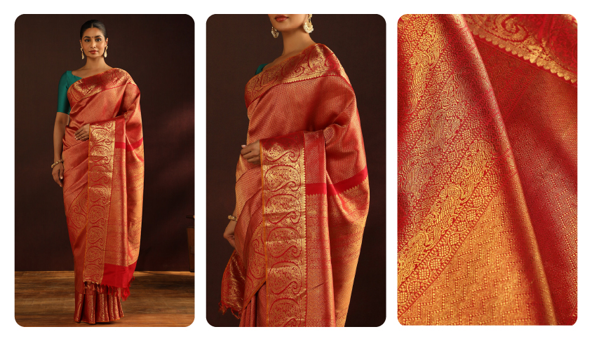 Top 5 Red Bridal Sarees for a Majestic and Timeless Wedding Look | Taneira