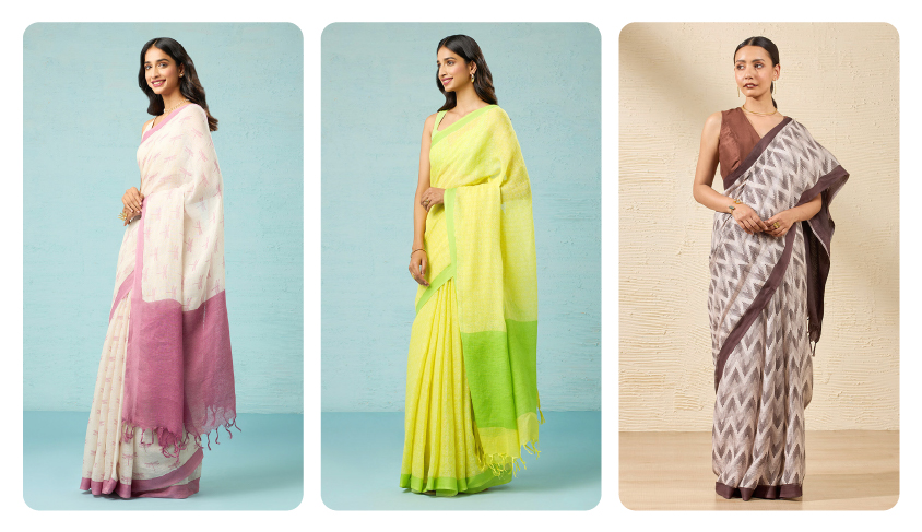 Taneira's Traditional Linen Sarees