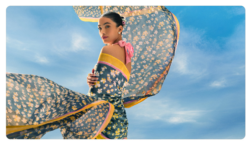 Types of FLoral Sarees By Taneira
