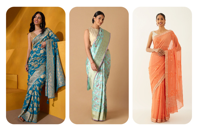 Types of FLoral Sarees By Taneira